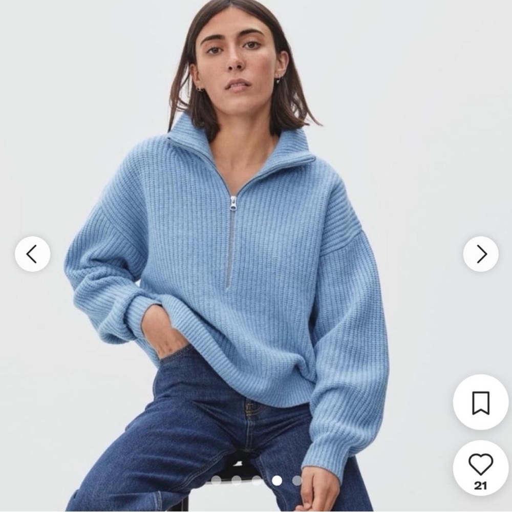 Everlane The Half-Zip Sweater in Luxe Merino